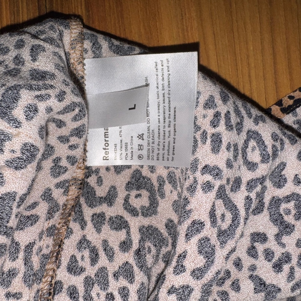Reformation Leopard Print Cami Tank Top | Size Large - Picture 5 of 5